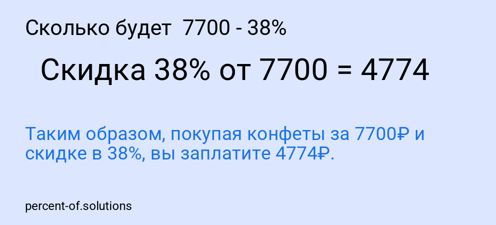 Сколько будет 7700 - 38%