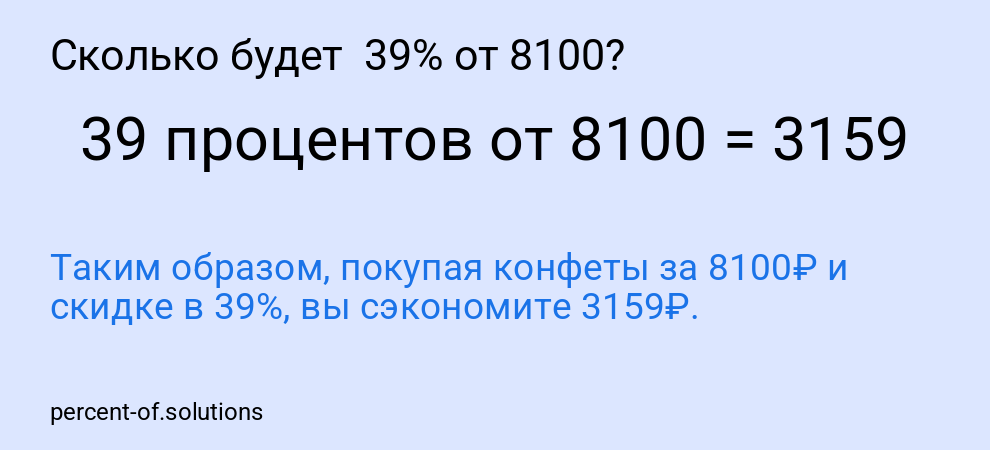 Сколько будет  39% от 8100?