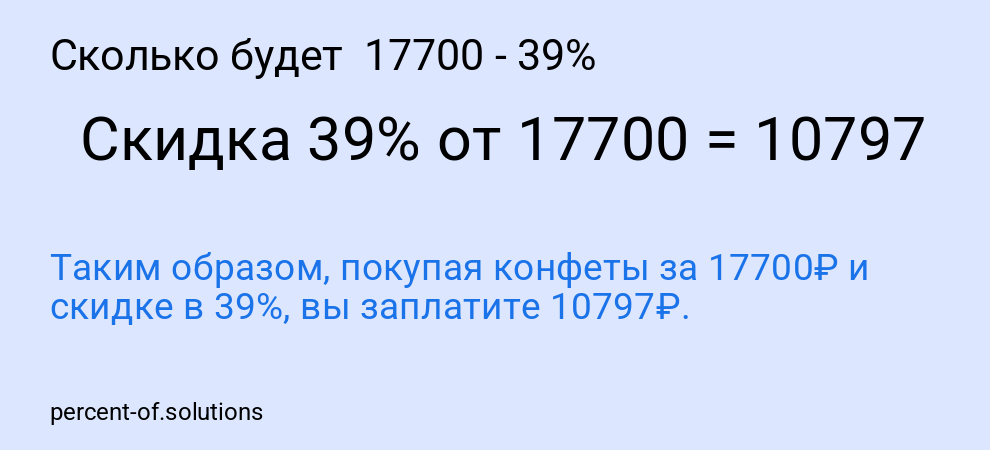 Сколько будет  17700 - 39%