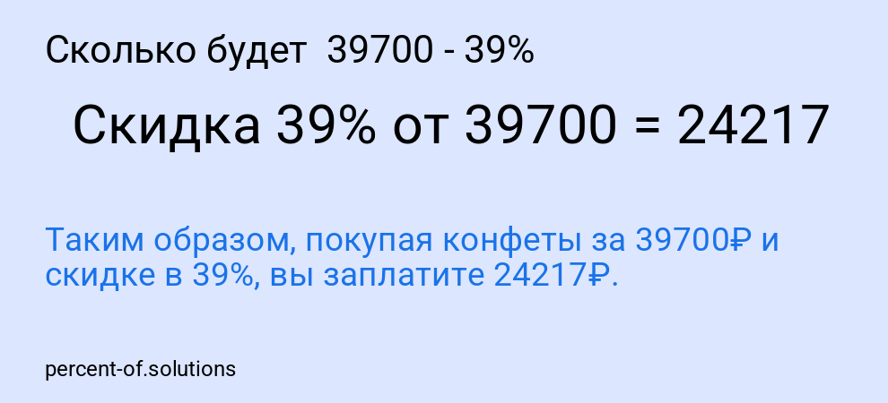 Сколько будет  39700 - 39%