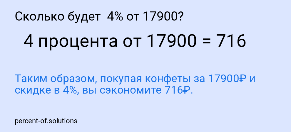 Сколько будет  4% от 17900?