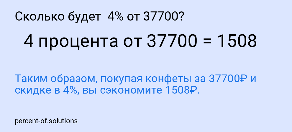 Сколько будет 4% от 37700?