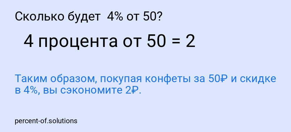 Сколько будет  4% от 50?