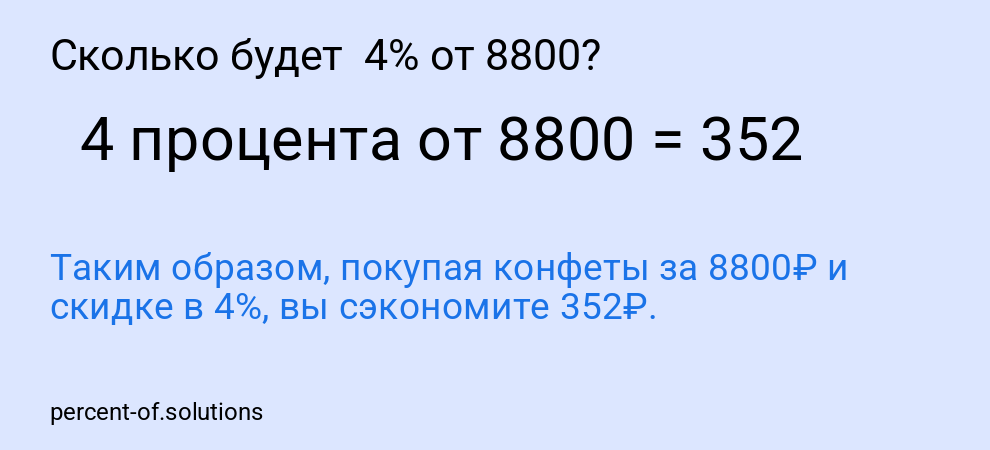 Сколько будет  4% от 8800?