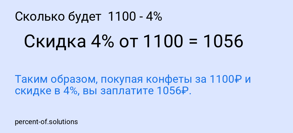 Сколько будет 1100 - 4%