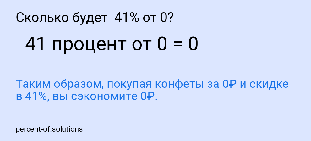 Сколько будет  41% от 0?