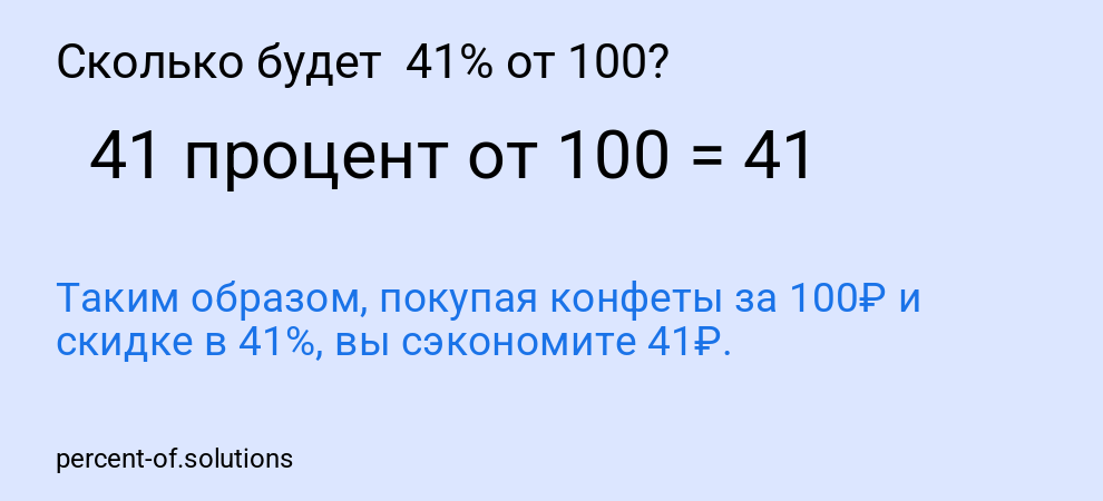 Сколько будет  41% от 100?