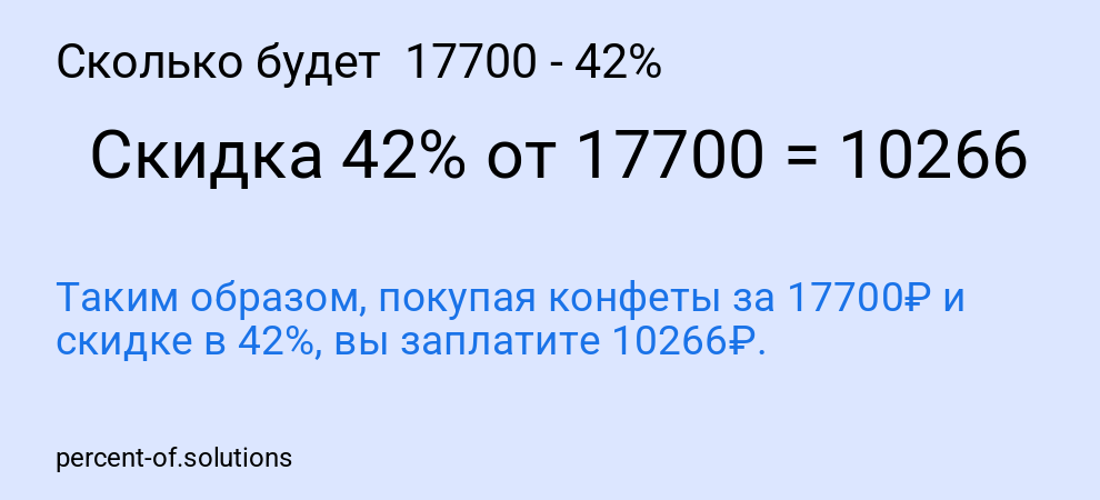 Сколько будет 17700 - 42%