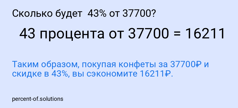 Сколько будет  43% от 37700?