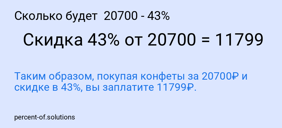 Сколько будет  20700 - 43%