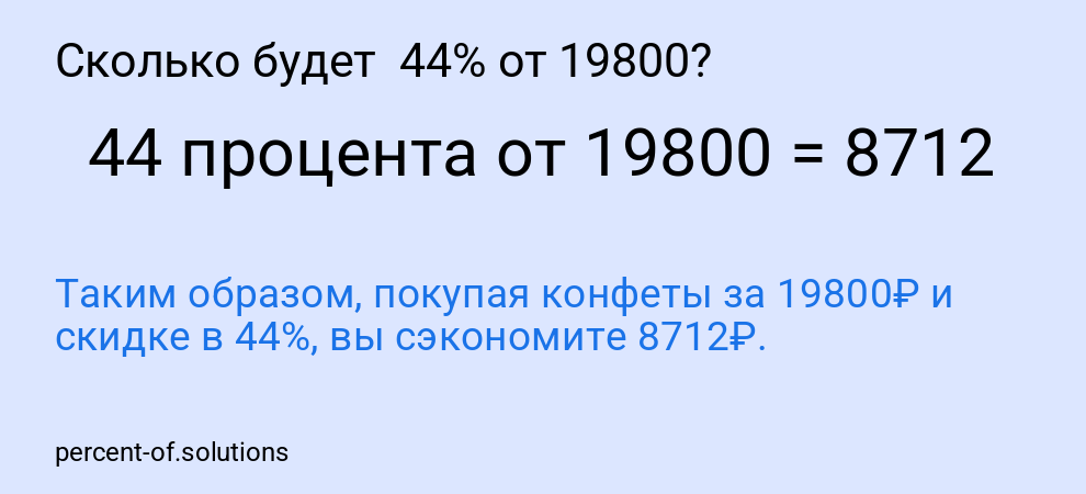 Сколько будет 44% от 19800?