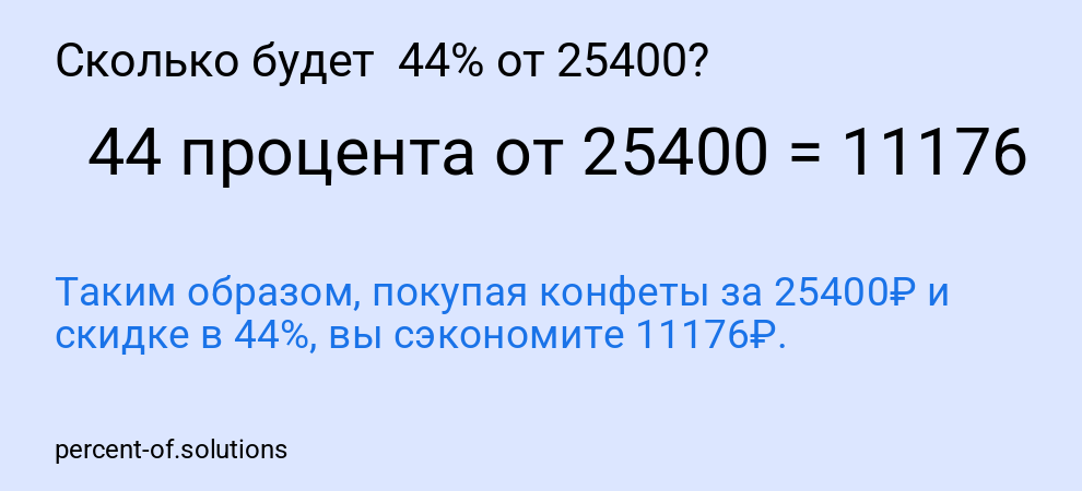 Сколько будет  44% от 25400?