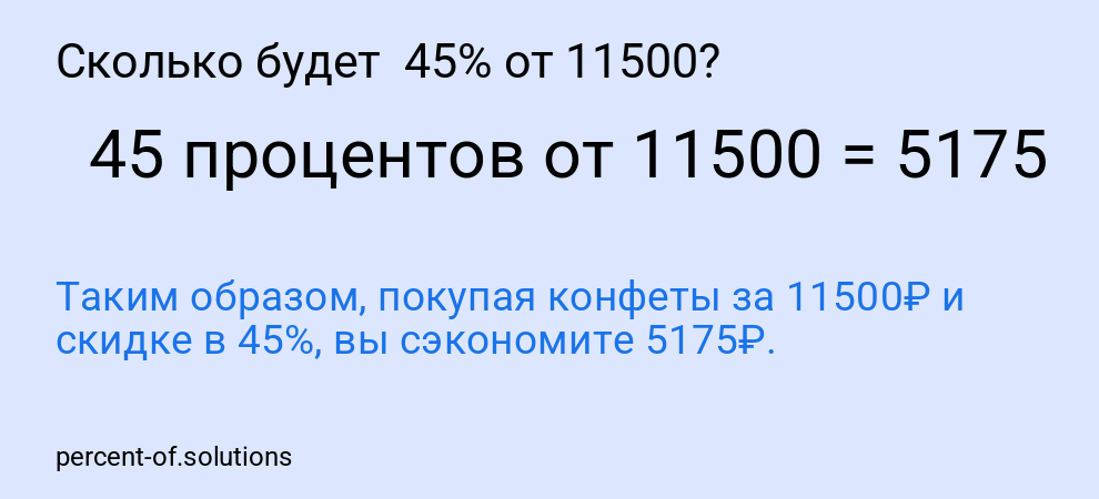 Сколько будет  45% от 11500?