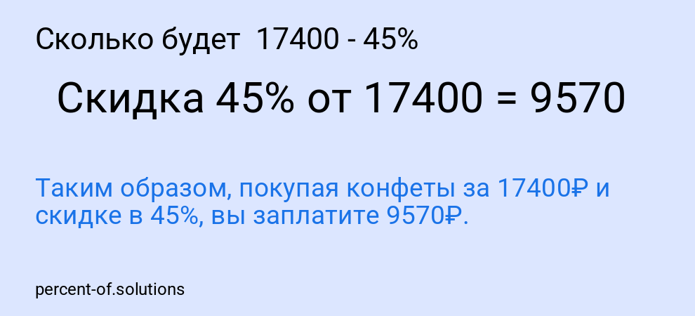 Сколько будет  17400 - 45%