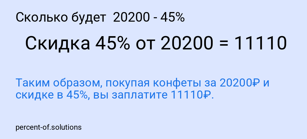 Сколько будет  20200 - 45%