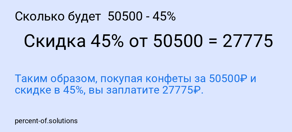 Сколько будет 50500 - 45%