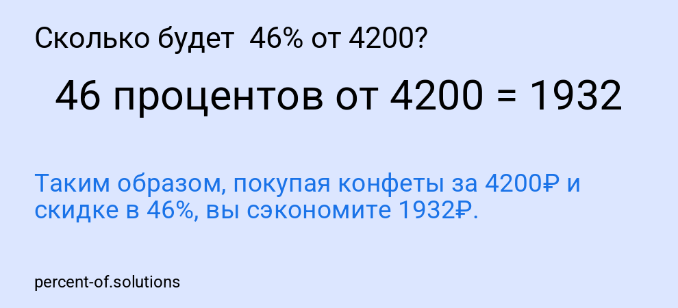 Сколько будет  46% от 4200?