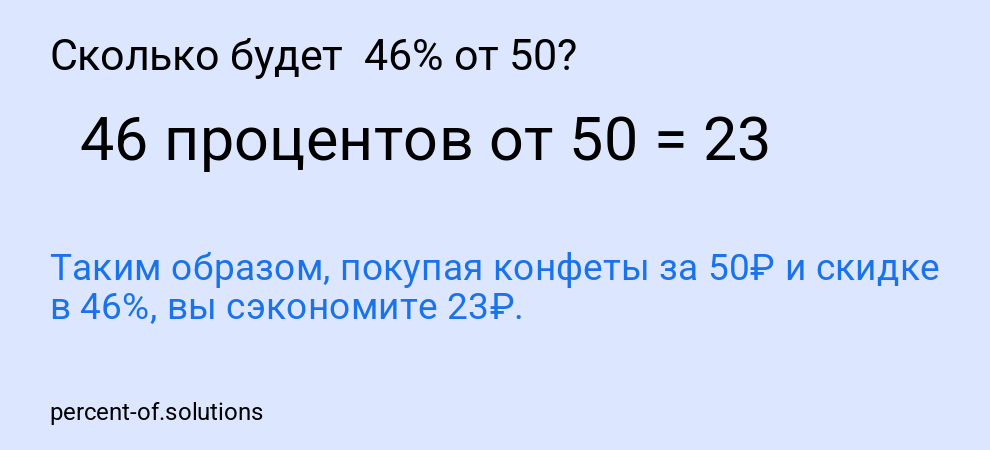 Сколько будет  46% от 50?