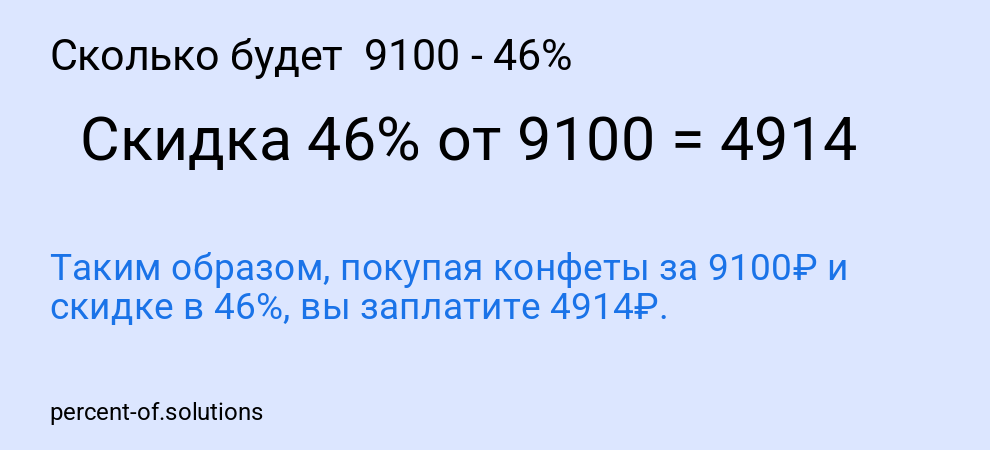 Сколько будет  9100 - 46%