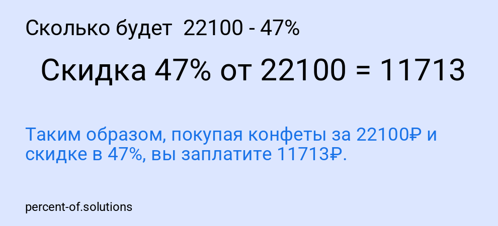 Сколько будет  22100 - 47%