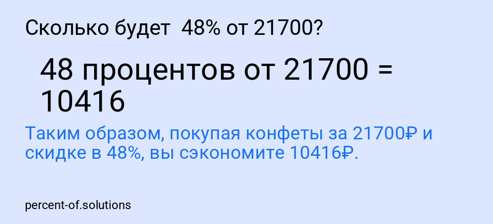 Сколько будет  48% от 21700?