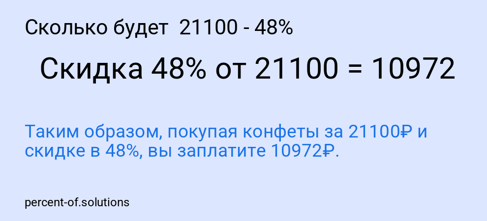 Сколько будет 21100 - 48%