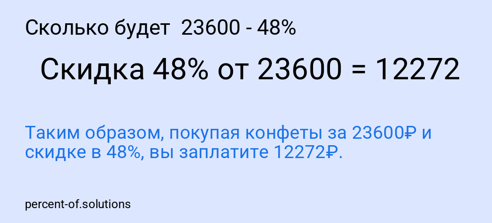 Сколько будет  23600 - 48%