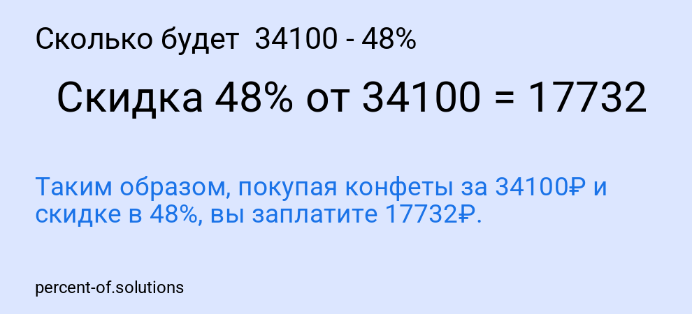 Сколько будет 34100 - 48%