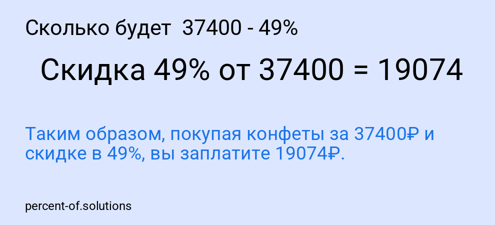 Сколько будет 37400 - 49%