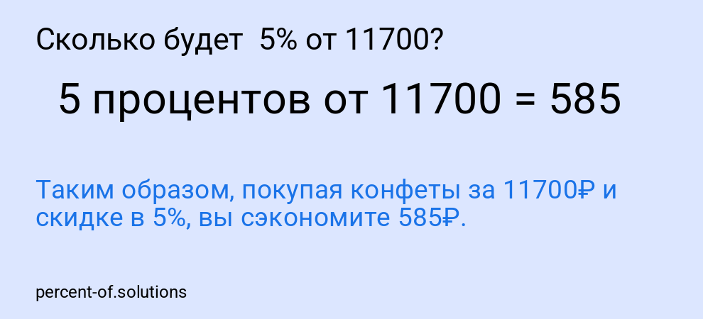 Сколько будет 5% от 11700?