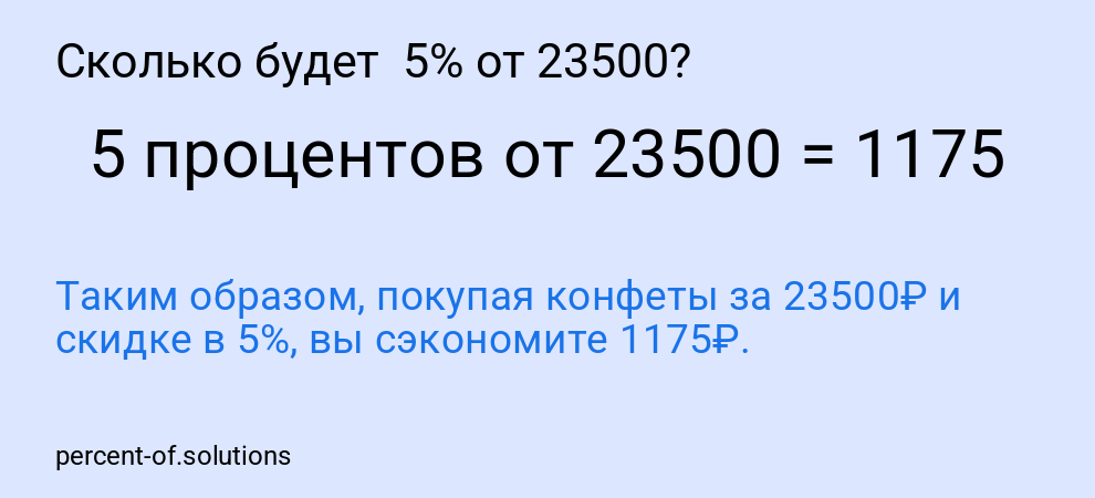 Сколько будет  5% от 23500?