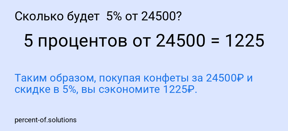 Сколько будет  5% от 24500?