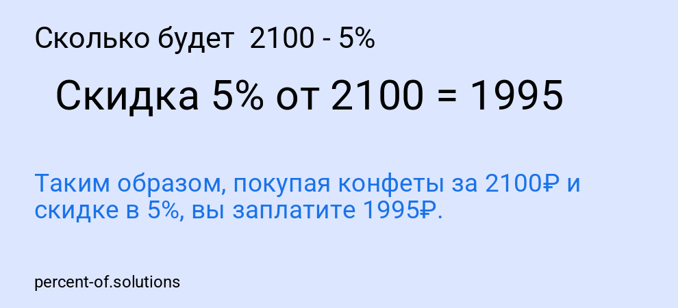 Сколько будет  2100 - 5%