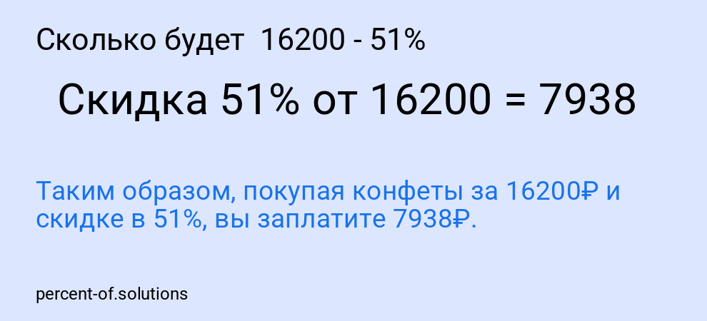 Сколько будет  16200 - 51%