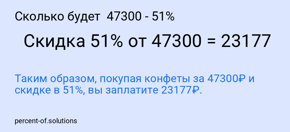 Сколько будет  47300 - 51%