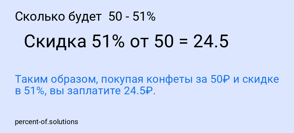 Сколько будет  50 - 51%