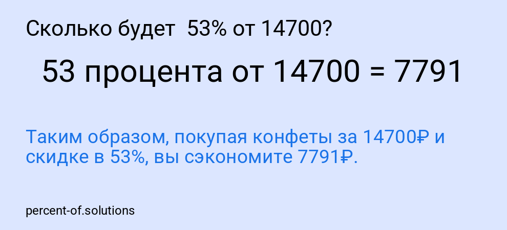 Сколько будет  53% от 14700?