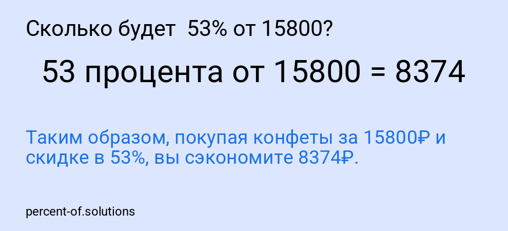 Сколько будет 53% от 15800?