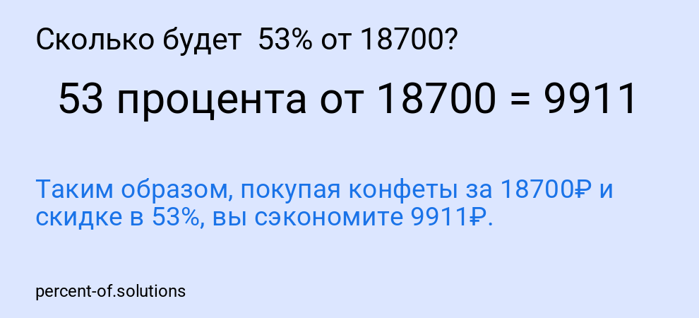 Сколько будет  53% от 18700?