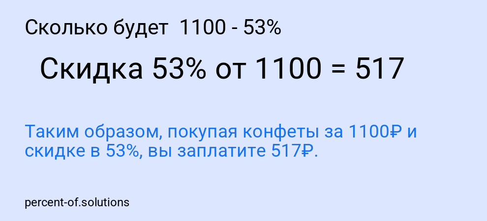 Сколько будет  1100 - 53%