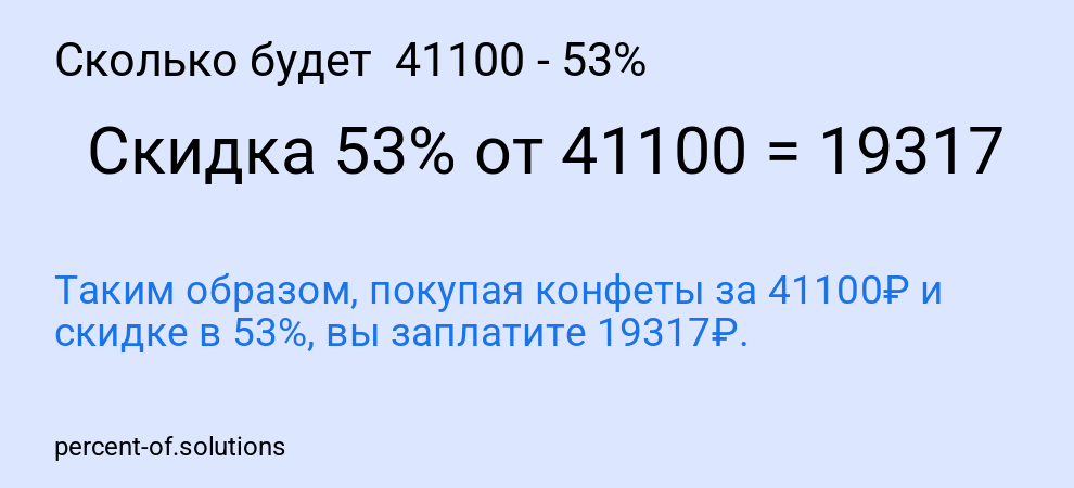 Сколько будет  41100 - 53%