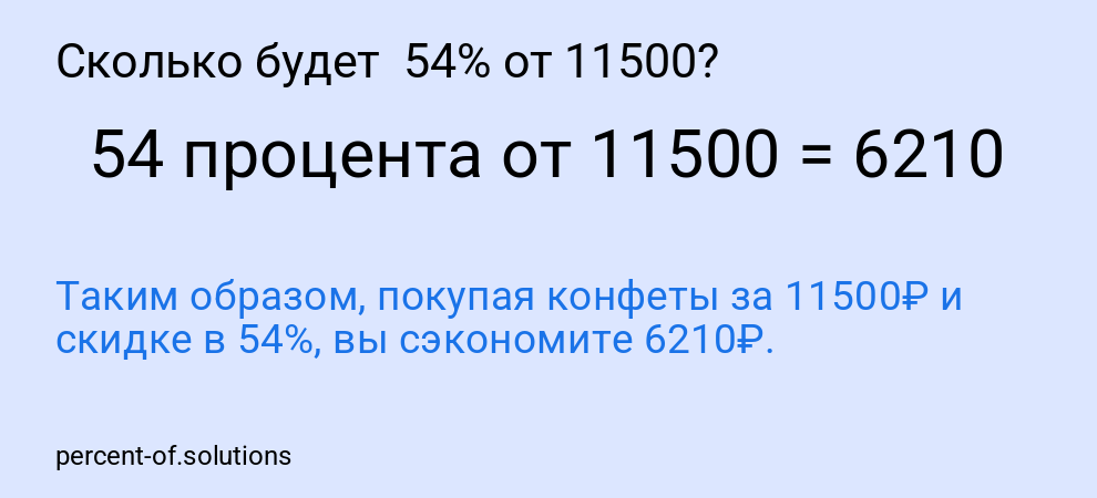 Сколько будет  54% от 11500?