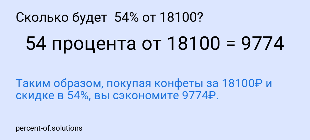 Сколько будет  54% от 18100?