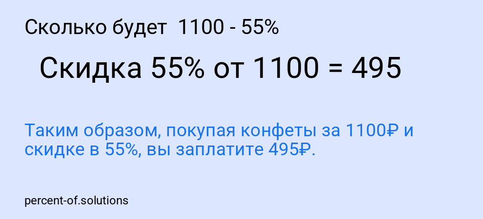 Сколько будет 1100 - 55%