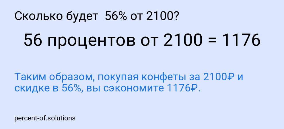 Сколько будет 56% от 2100?