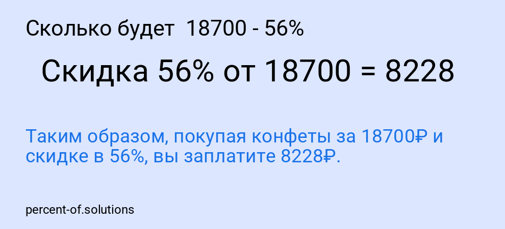 Сколько будет  18700 - 56%