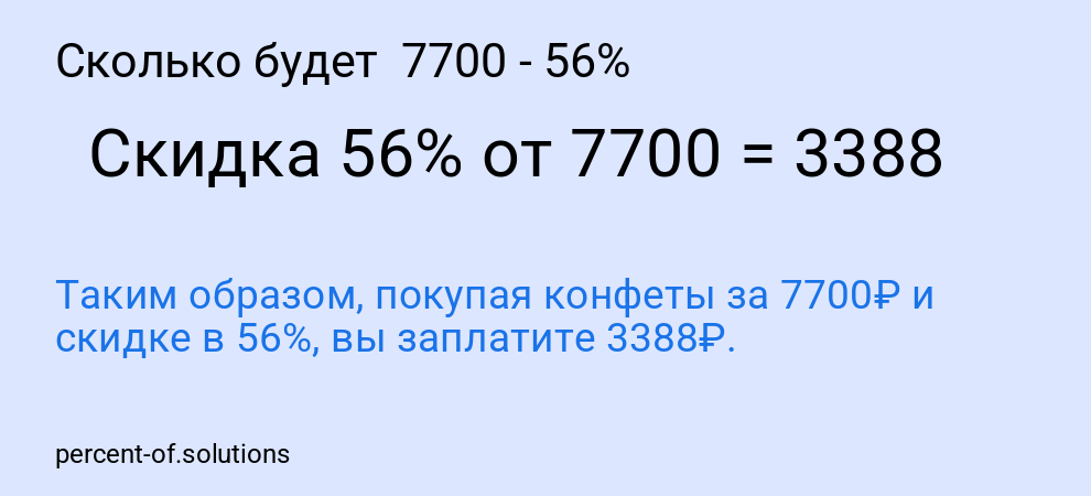 Сколько будет 7700 - 56%