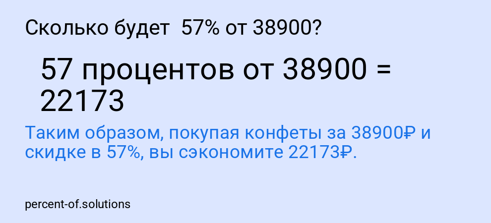 Сколько будет  57% от 38900?