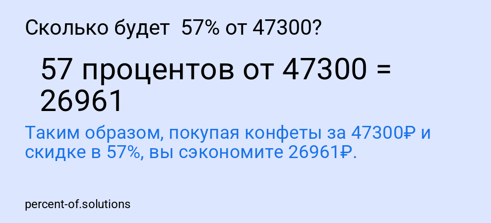 Сколько будет  57% от 47300?