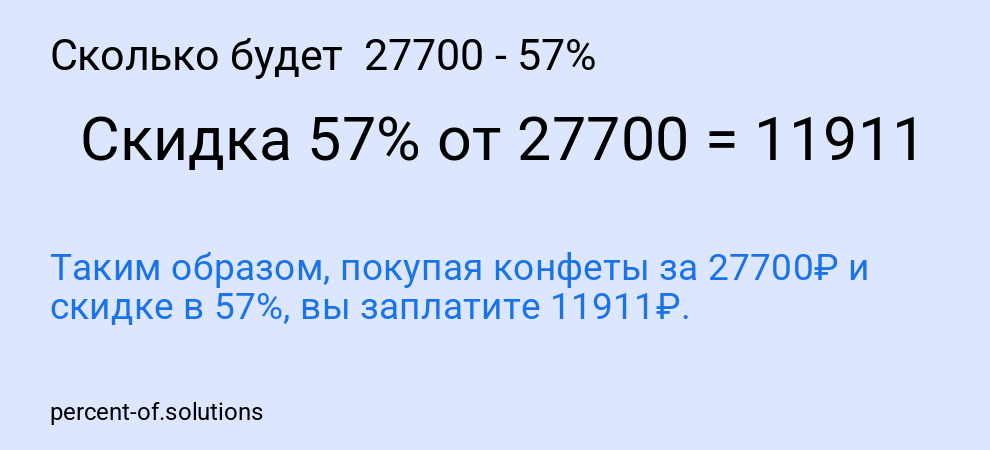 Сколько будет  27700 - 57%